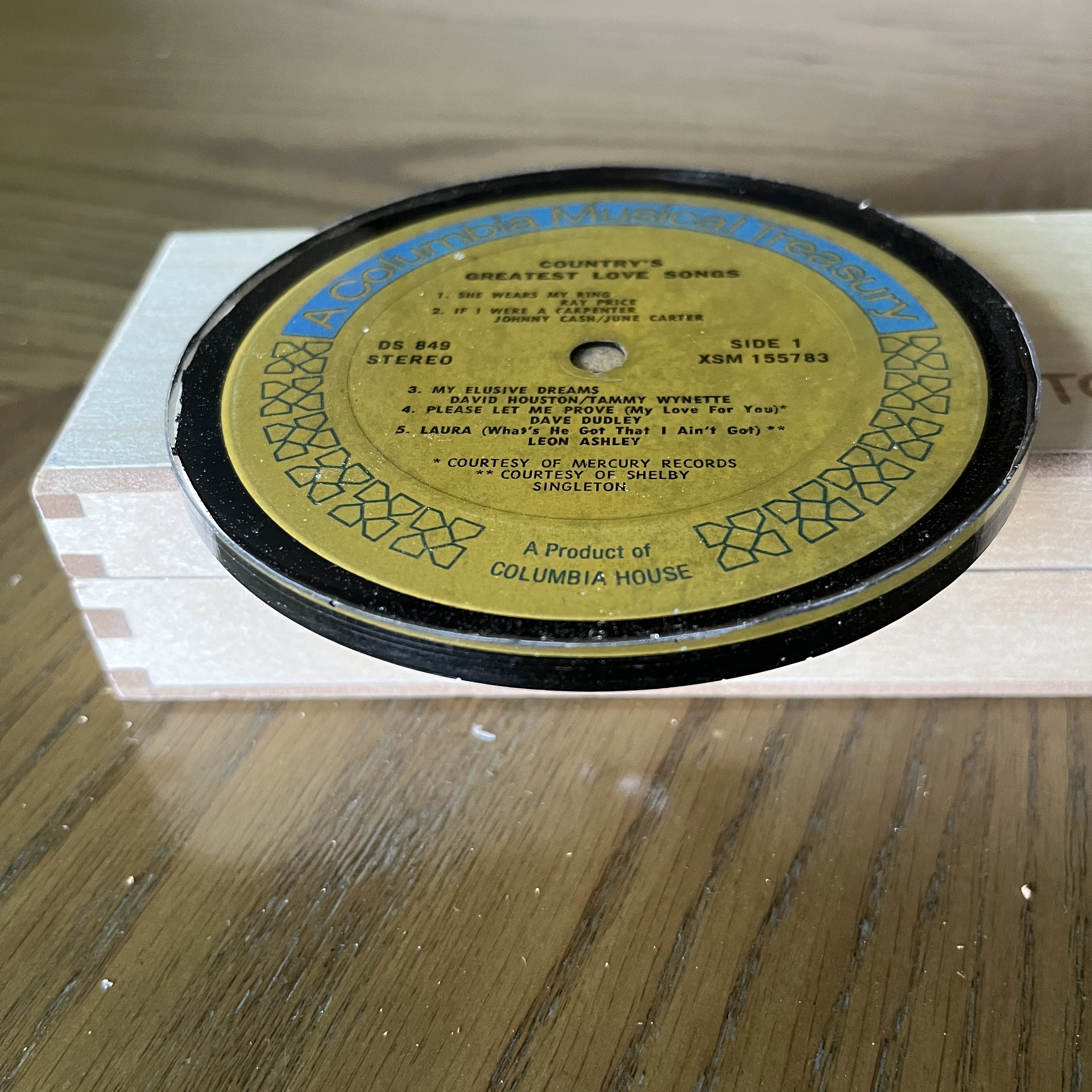 Handmade Vintage Vinyl Record Label Resin Coaster — image 2