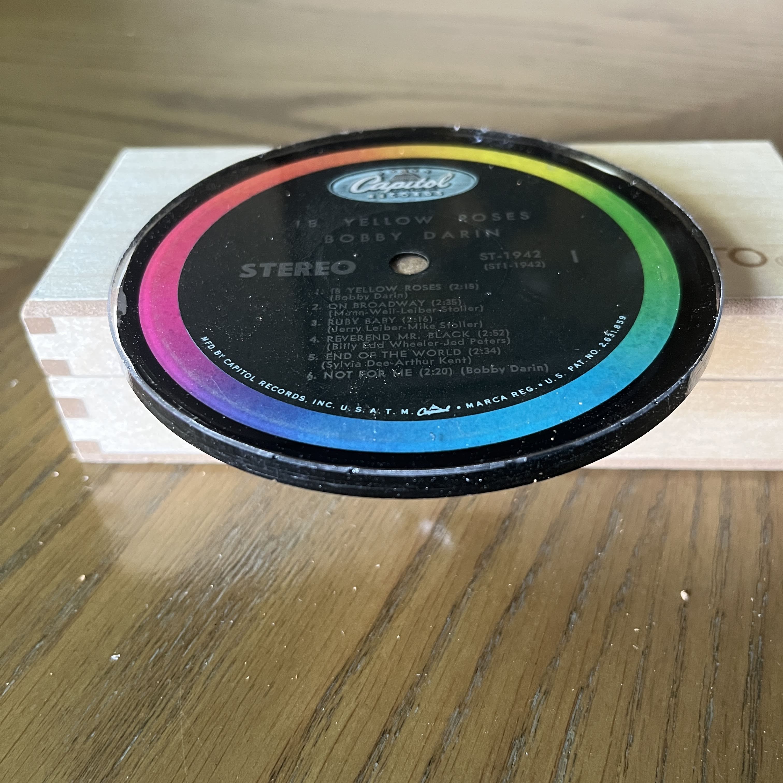Handmade Vintage Vinyl Record Label Resin Coaster - Bobby Darin — image 2