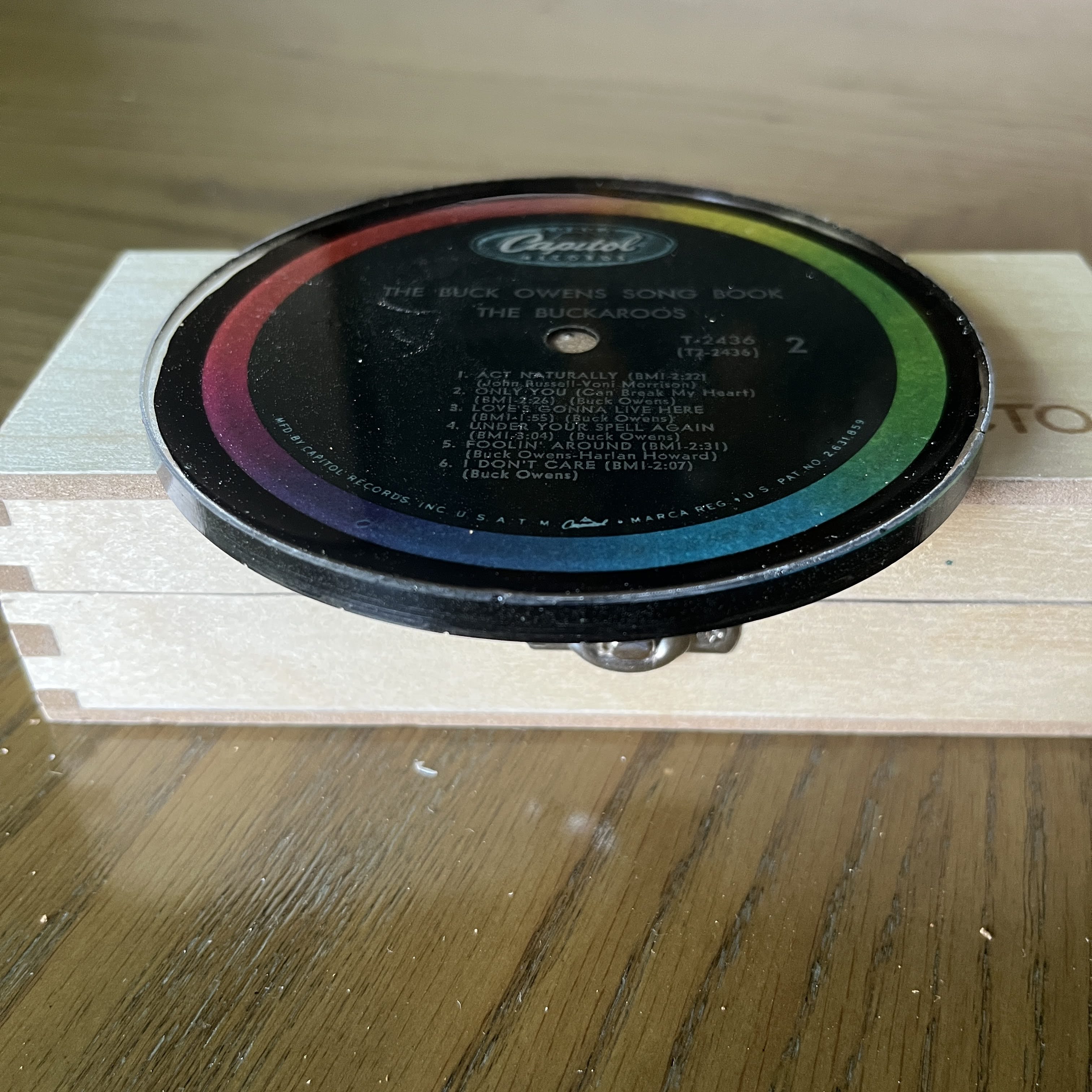 Handmade Vintage Vinyl Record Label Resin Coaster - The Buckaroos — image 2