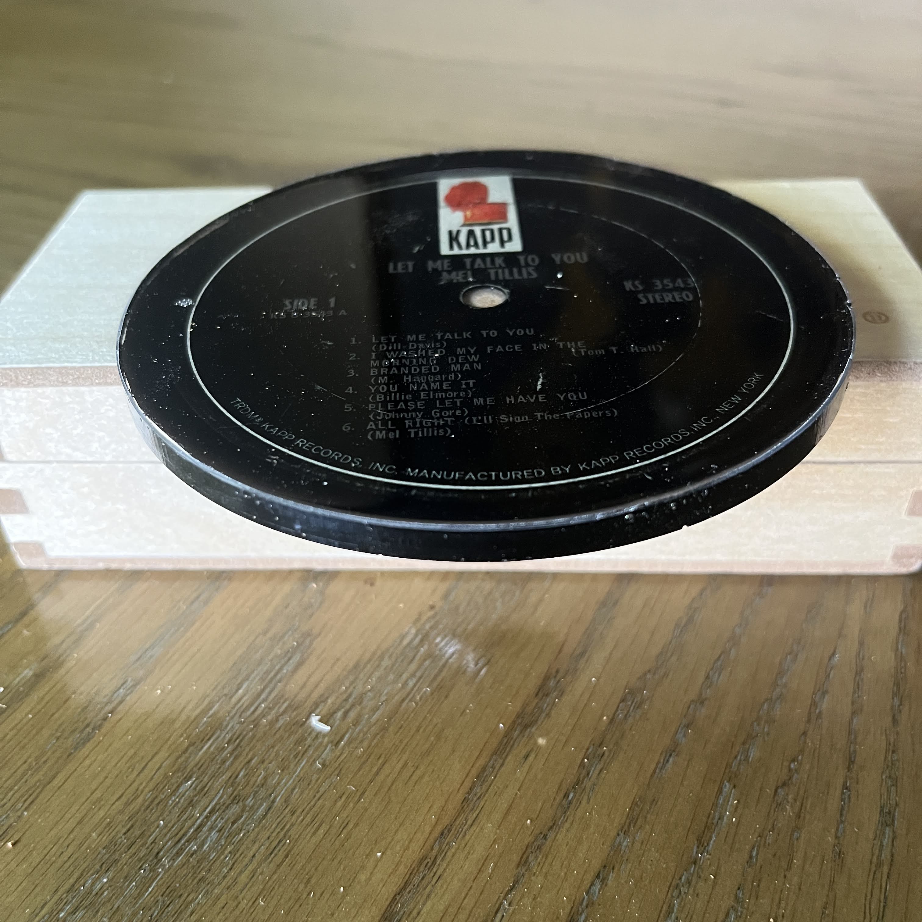 Handmade Vintage Vinyl Record Label Resin Coaster - Mel Tillis — image 2