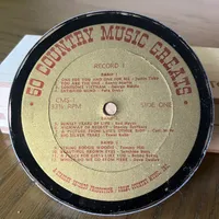 Handmade Vintage Vinyl Record Label Resin Coaster - 50 Country Music Greats