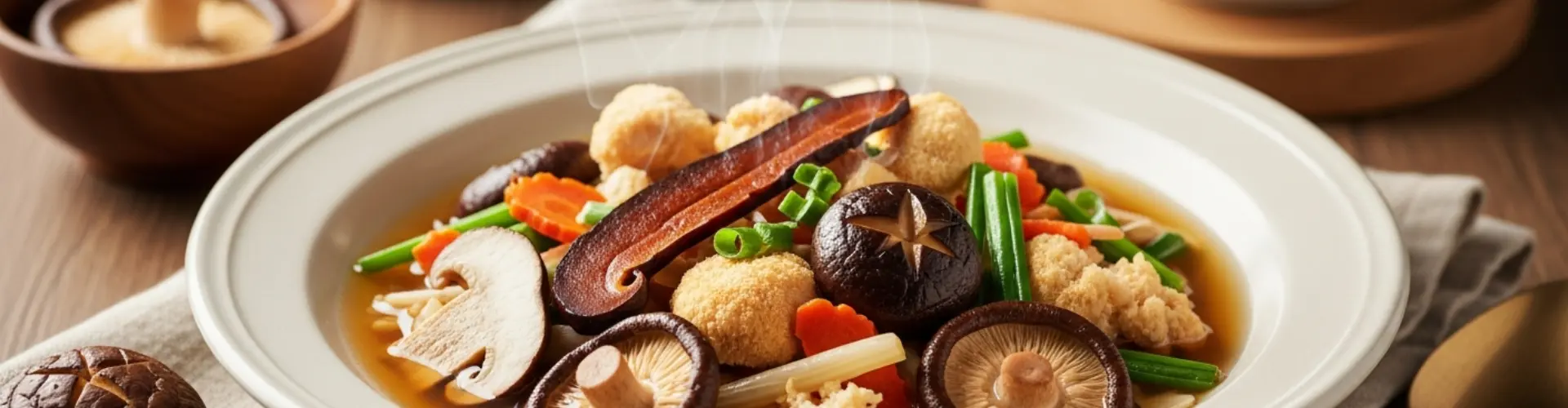 Dried and fresh Medicinal Mushrooms.