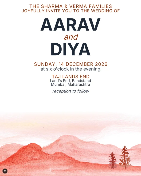 Desert Mountains Wedding Invitation