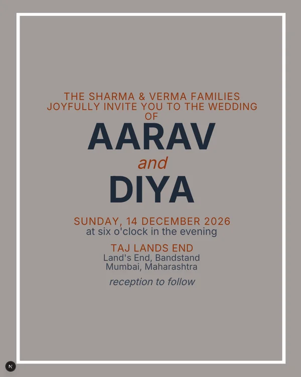 Endless Love Wedding Invitation
