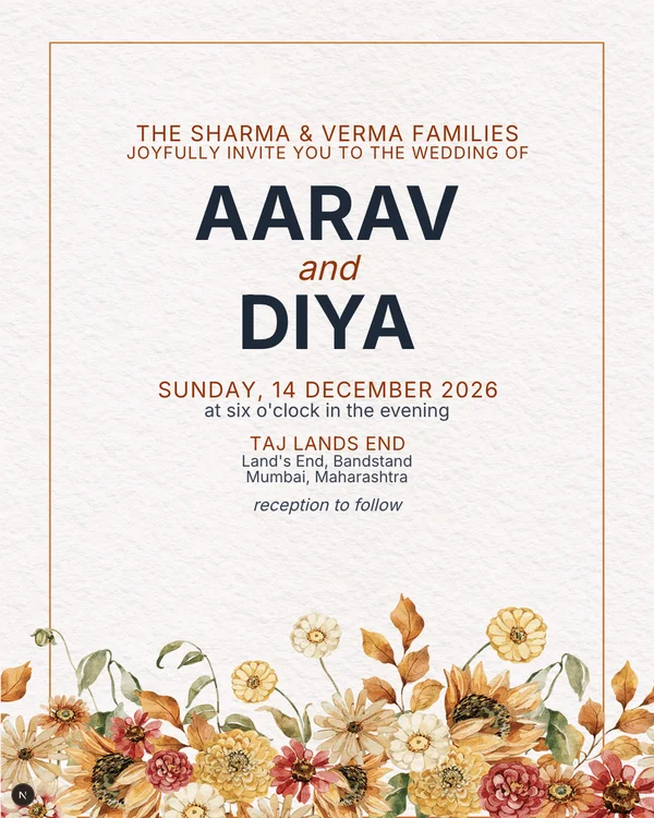 Fall For You Wedding Invitation
