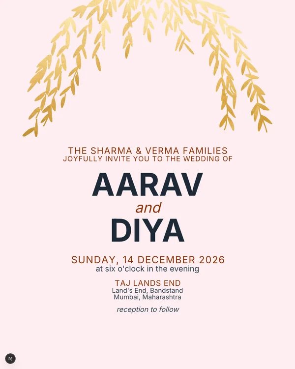 Floral Arc Wedding Invitation