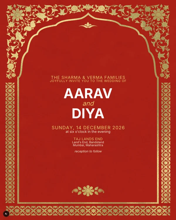 Floral Gate Wedding Invitation