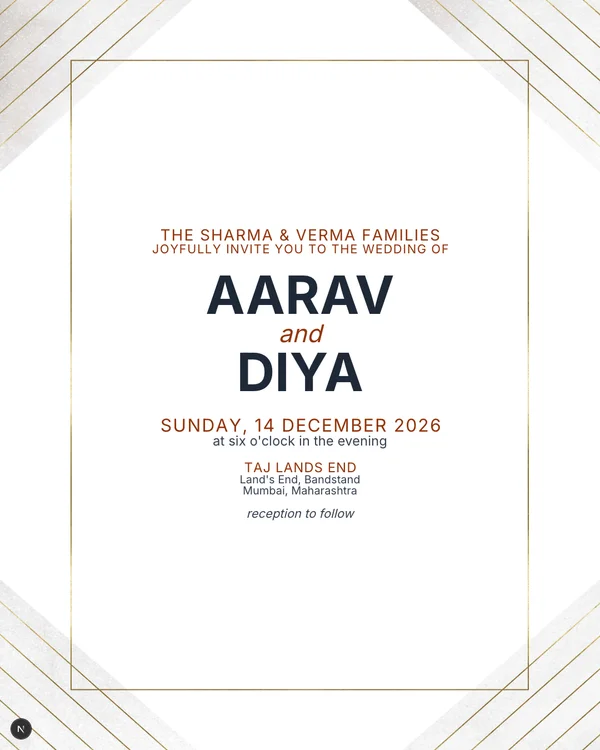 Frame & Lines Wedding Invitation