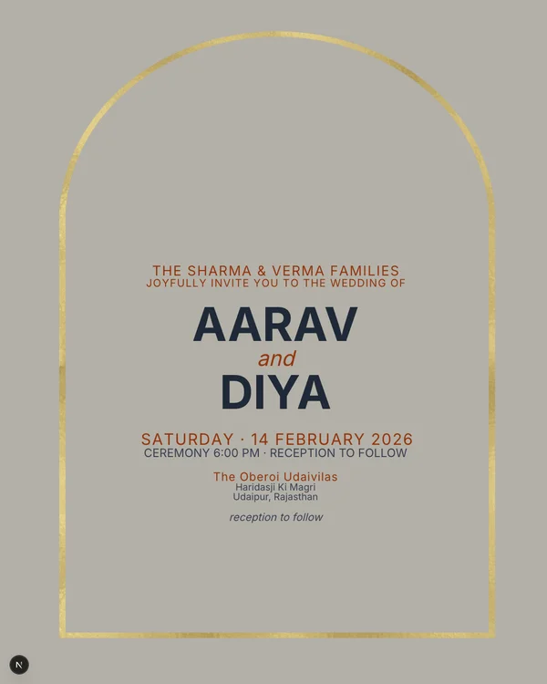 Gold Arch Wedding Invitation