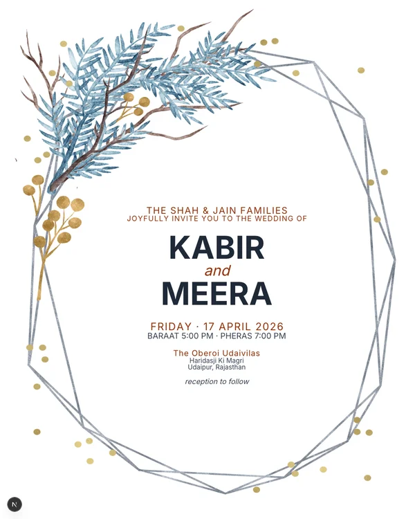 Iced Frame Wedding Invitation