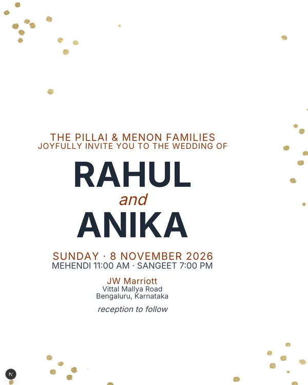 Minimal Confetti Wedding Invitation