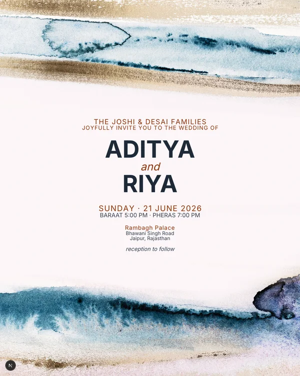 Modern Fluid Wedding Invitation