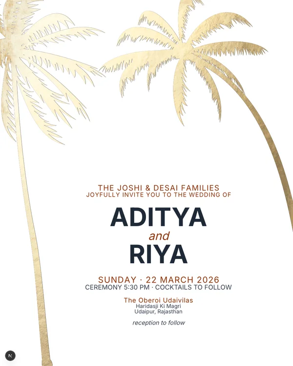 Palm Trees Wedding Invitation