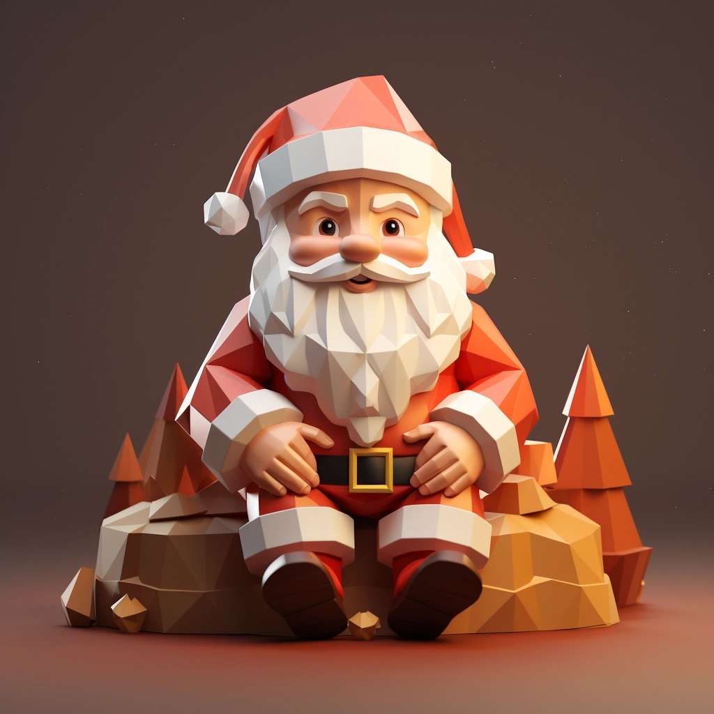Low poly santa clause