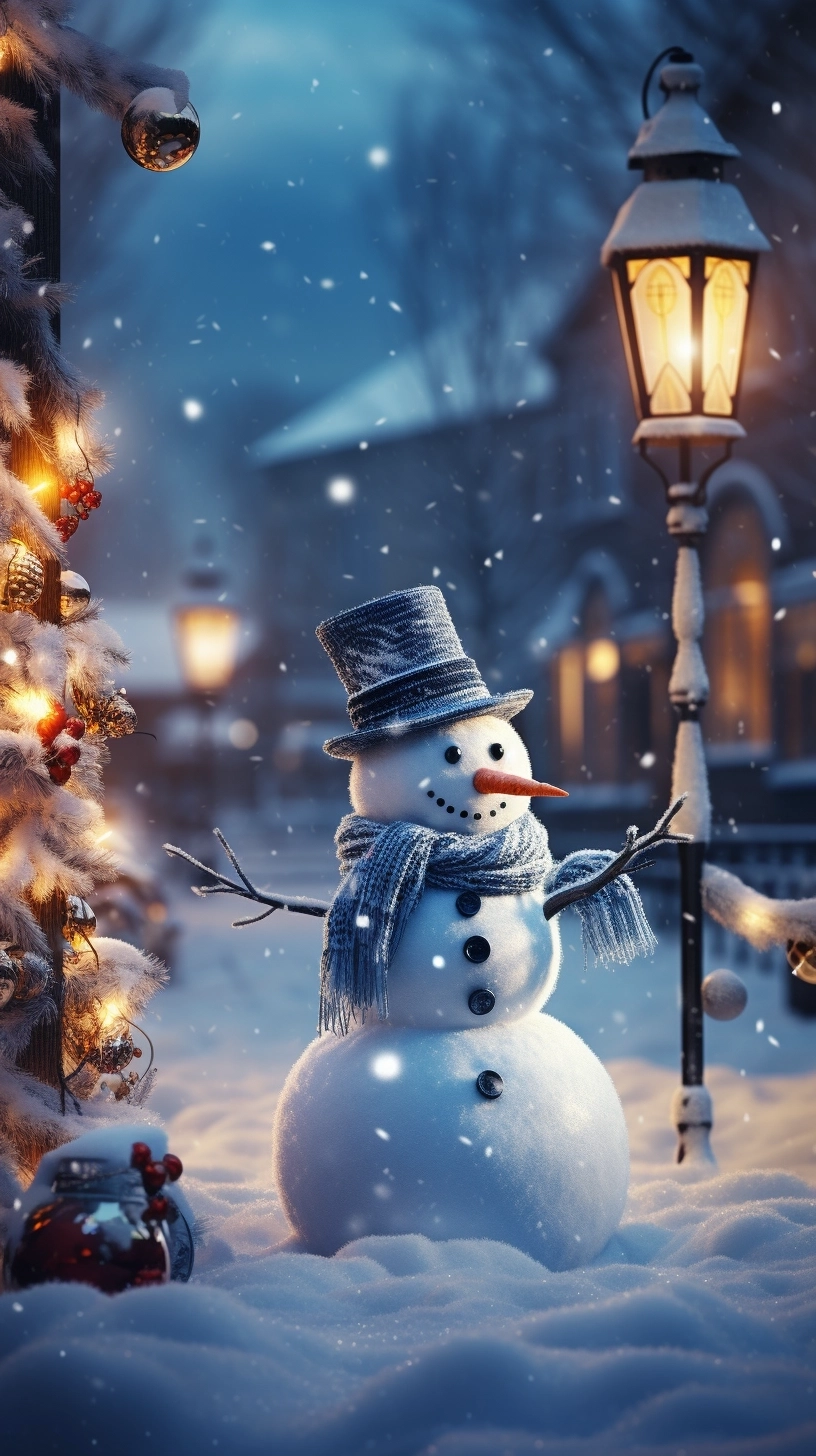 CHRISTMAS IN Arizona, ice, snowflakes, gifts, epic, snowman, highly detailed, photo-realistic