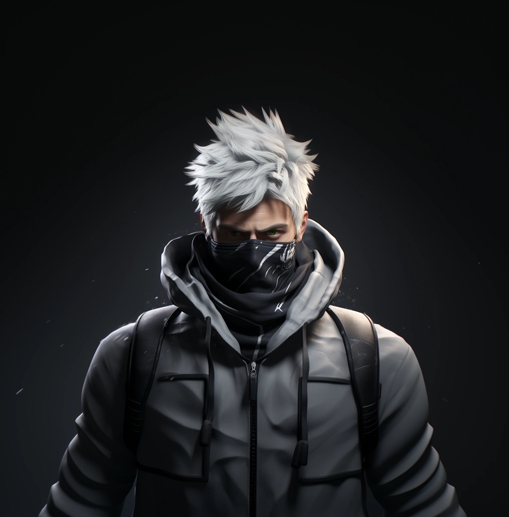 Realistic version of kakashi hatake from naruto, hyper realistic, mashup of styles, direct lightning, hd high resolution, front view, animated background 5