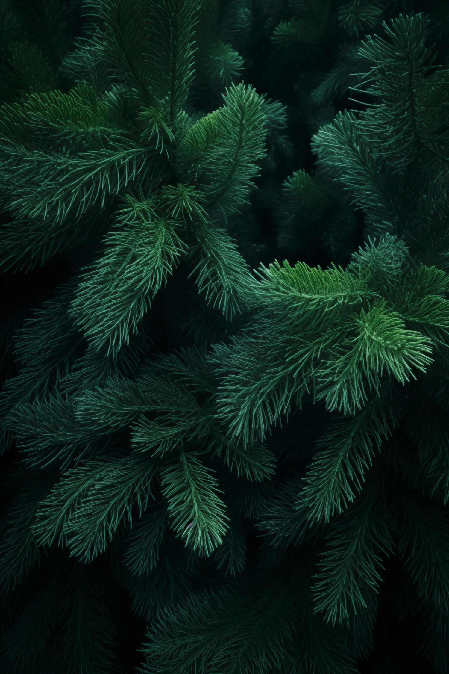 Fir-tree green branches close, 4k, photorealistic