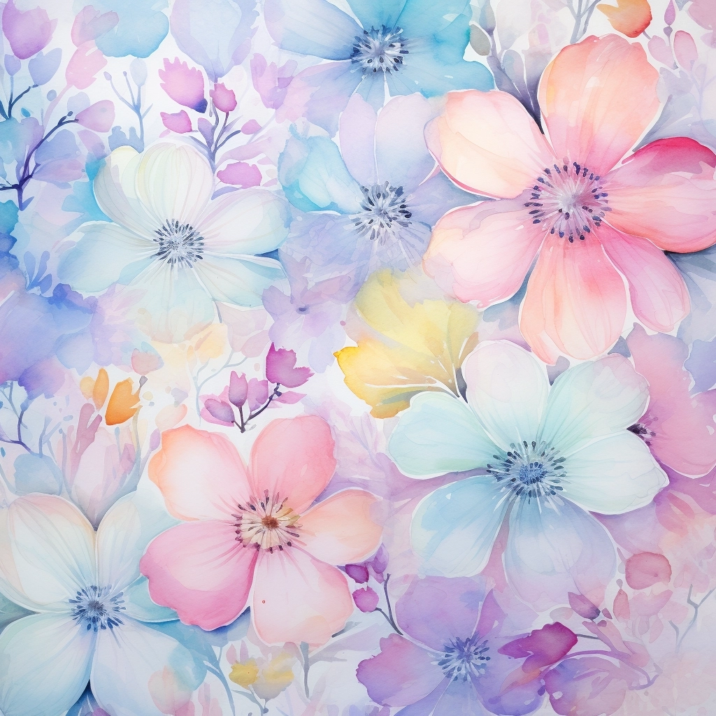 Watercolor floral pastle color background