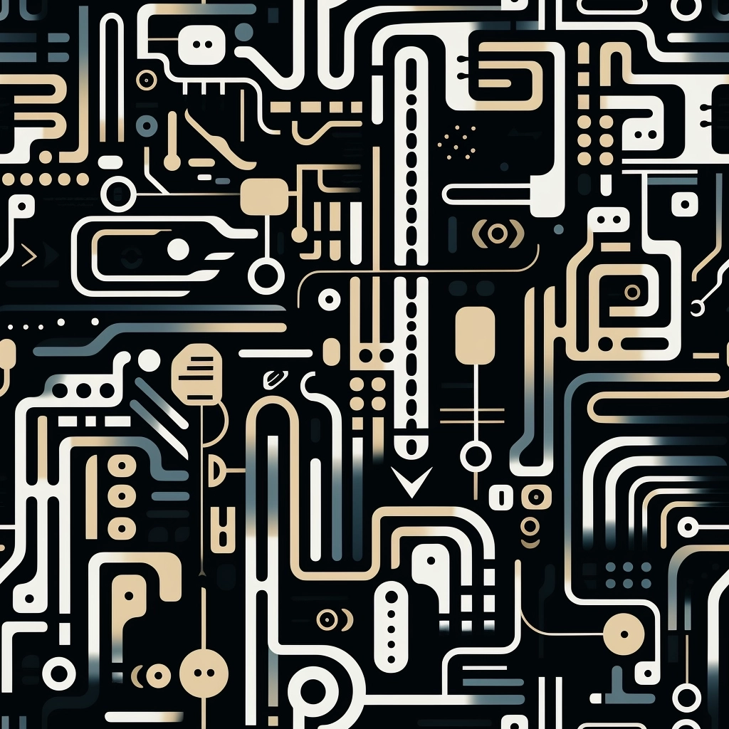 A captivating and futuristic Afrofuturism-inspired pattern. Bold black lines