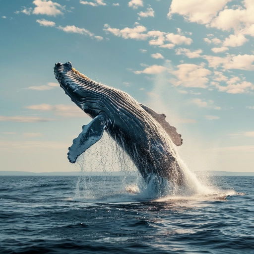 photo quality real life ultra realistic view of a whale breaching out the water
