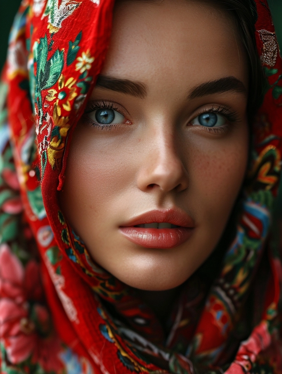 Beautiful woman, photo, beautiful facial features, russian slavic woman