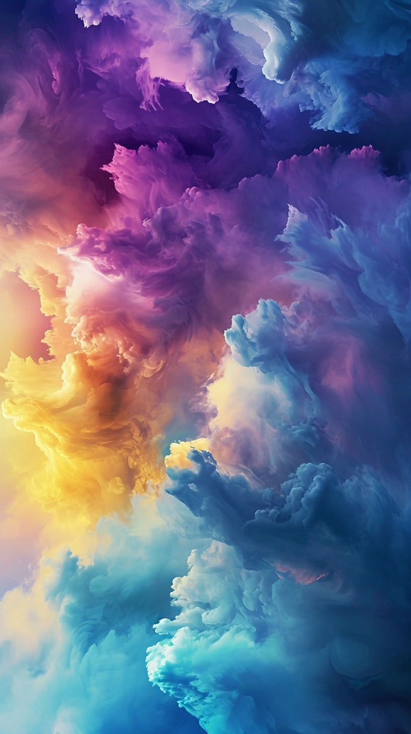 An abstract color background with blue, purple, and yellow 6193915, in the style of soft edges and atmospheric effects, color gradients, pastel-hued, vibrant, texture rich, flat backgrounds, color-light