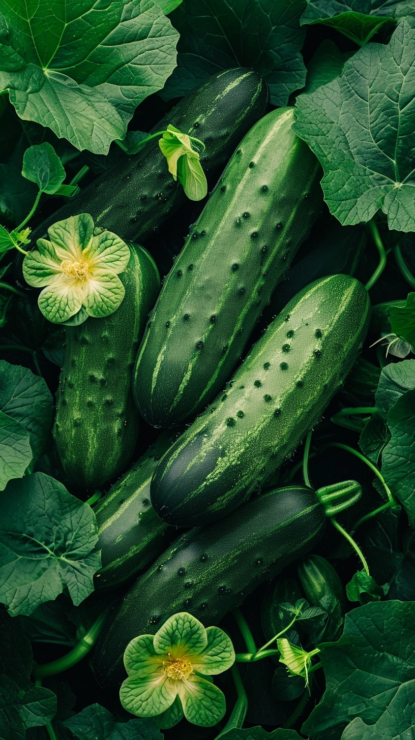 Create a realistic image showing Cucumber was popularized by Emperor Tiberius. He loved them so much that imperial gardeners made sure he had access to them every day of the year.