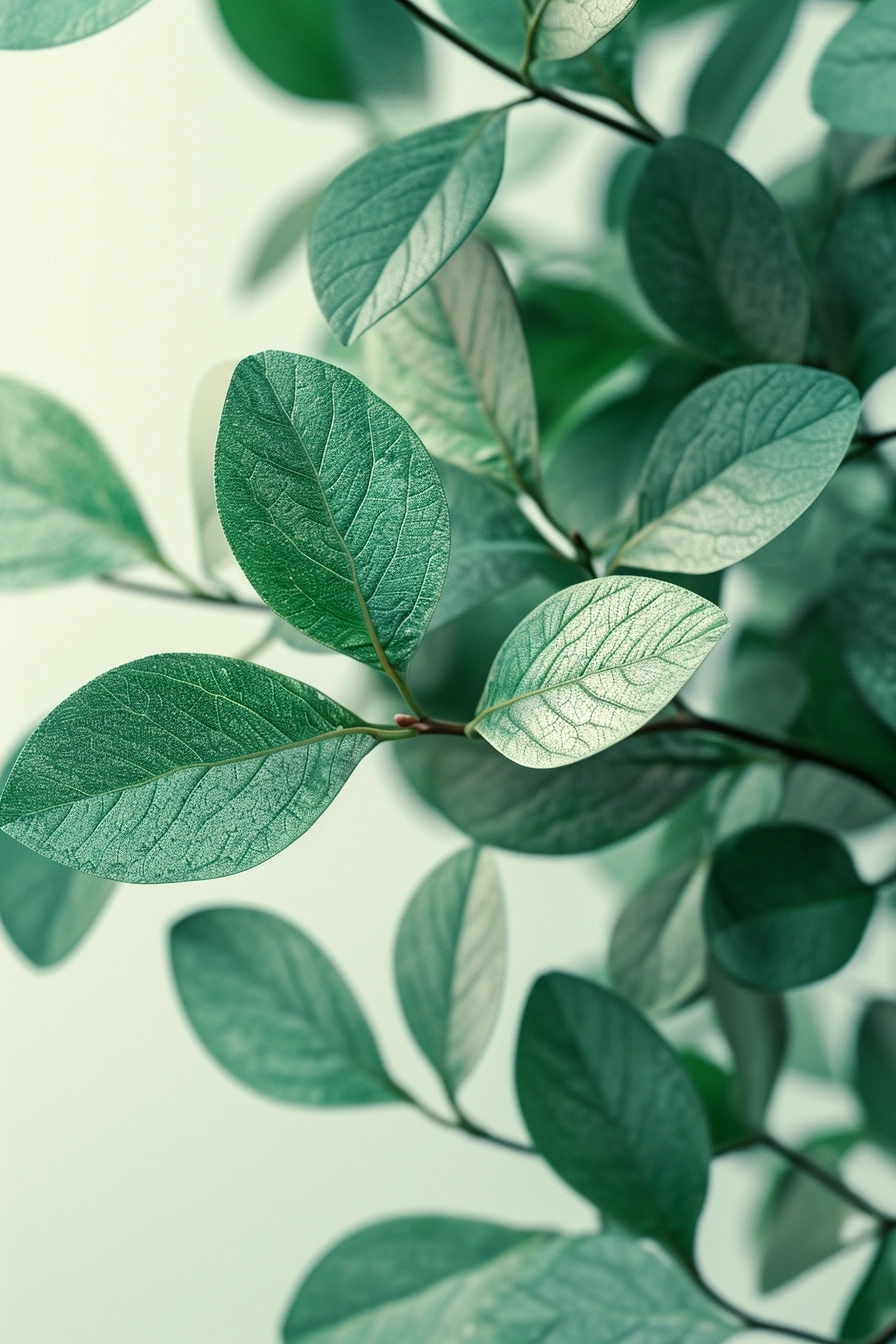 Aesthetic green plat, close up, focus, white background, photorealist, render realistic, realist, 8k