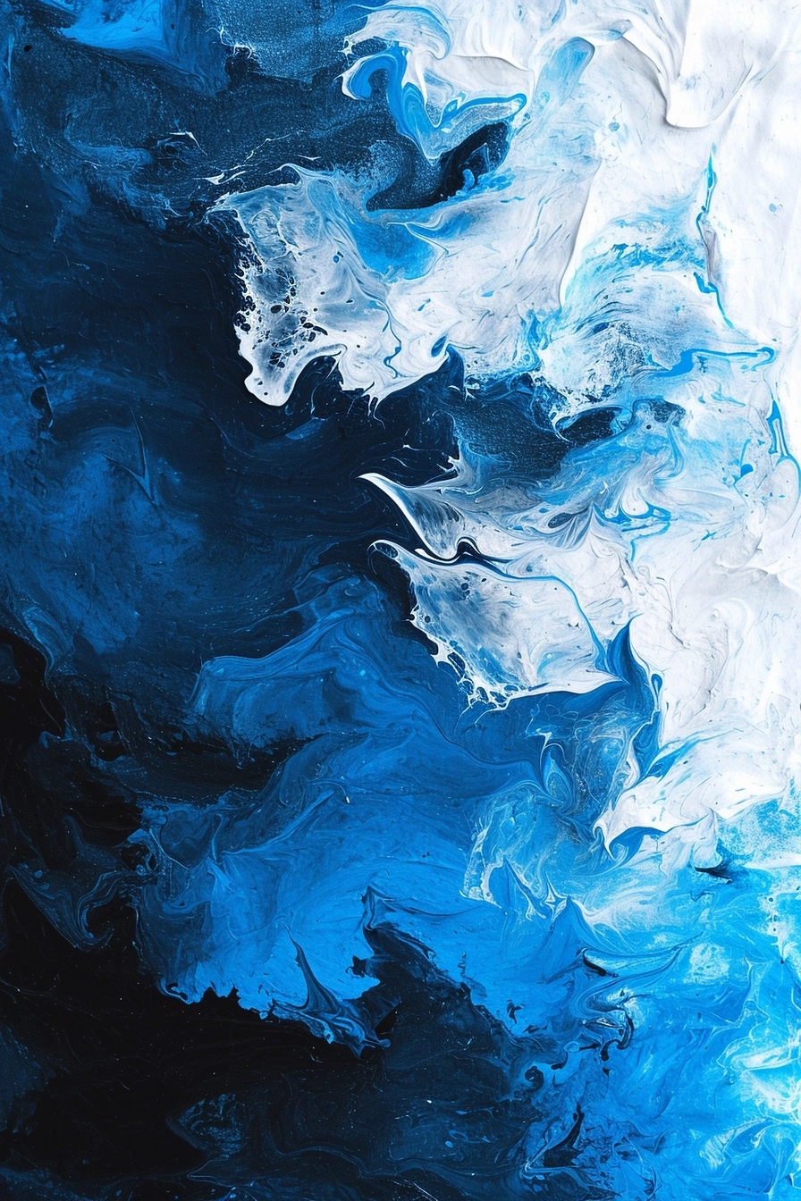 Abstract Blue Black and White Painting Texture Background