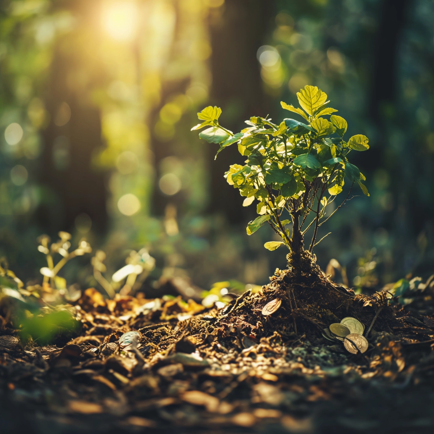 photo of a money tree in a forest.
