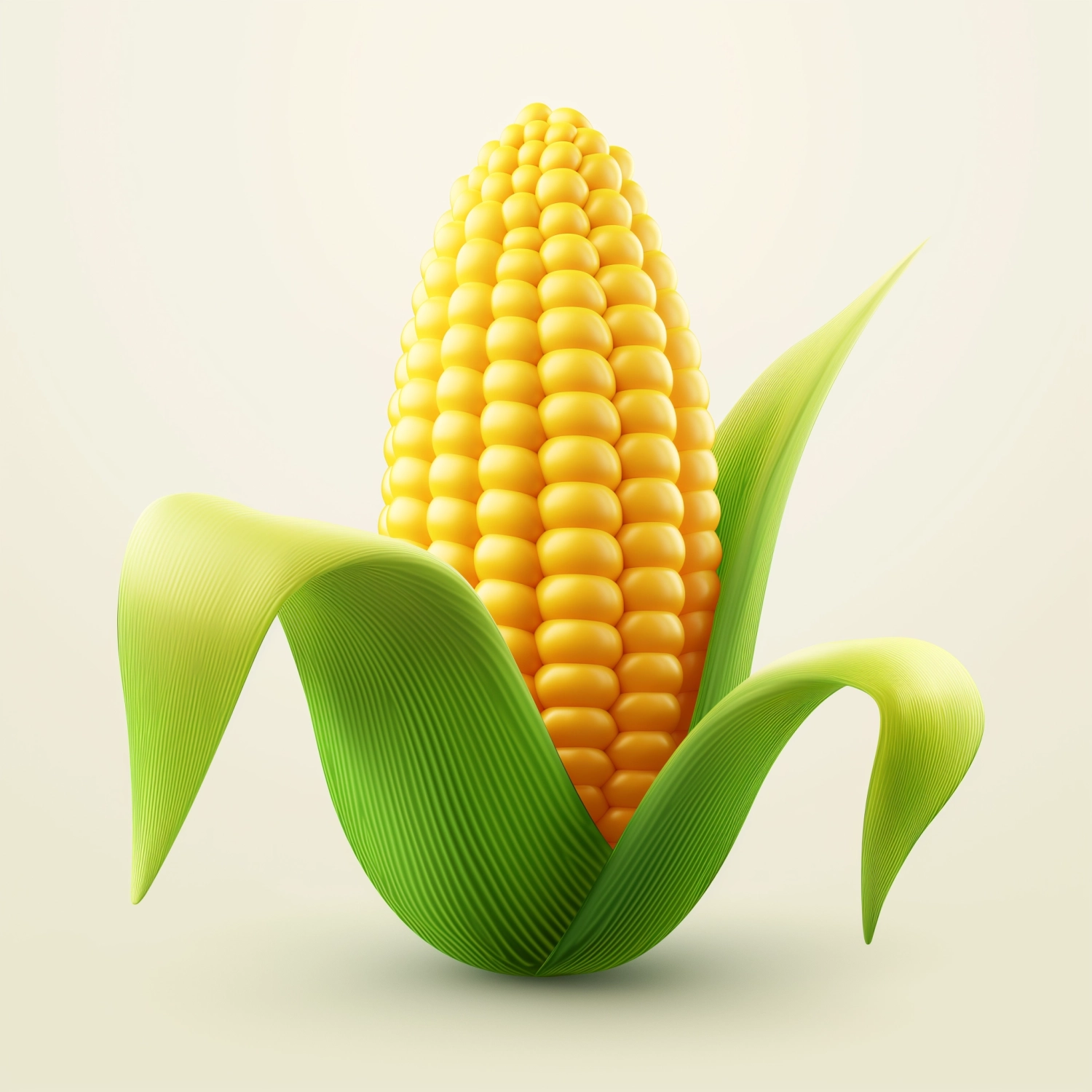 A sweet corn, fresh sweet corn, icon design, simple, rounded, rounded corners, transparent texture, chibi, UI icon, frosted texture 3d icon, skeuomorphic icon, frosted texture, 3d, octane rendering, HDR--s 250