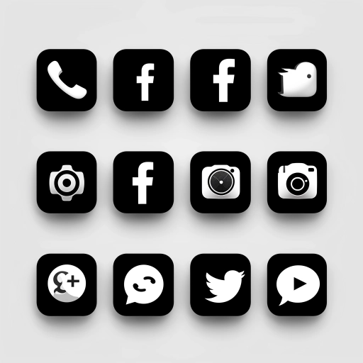 free black and white social media icon set