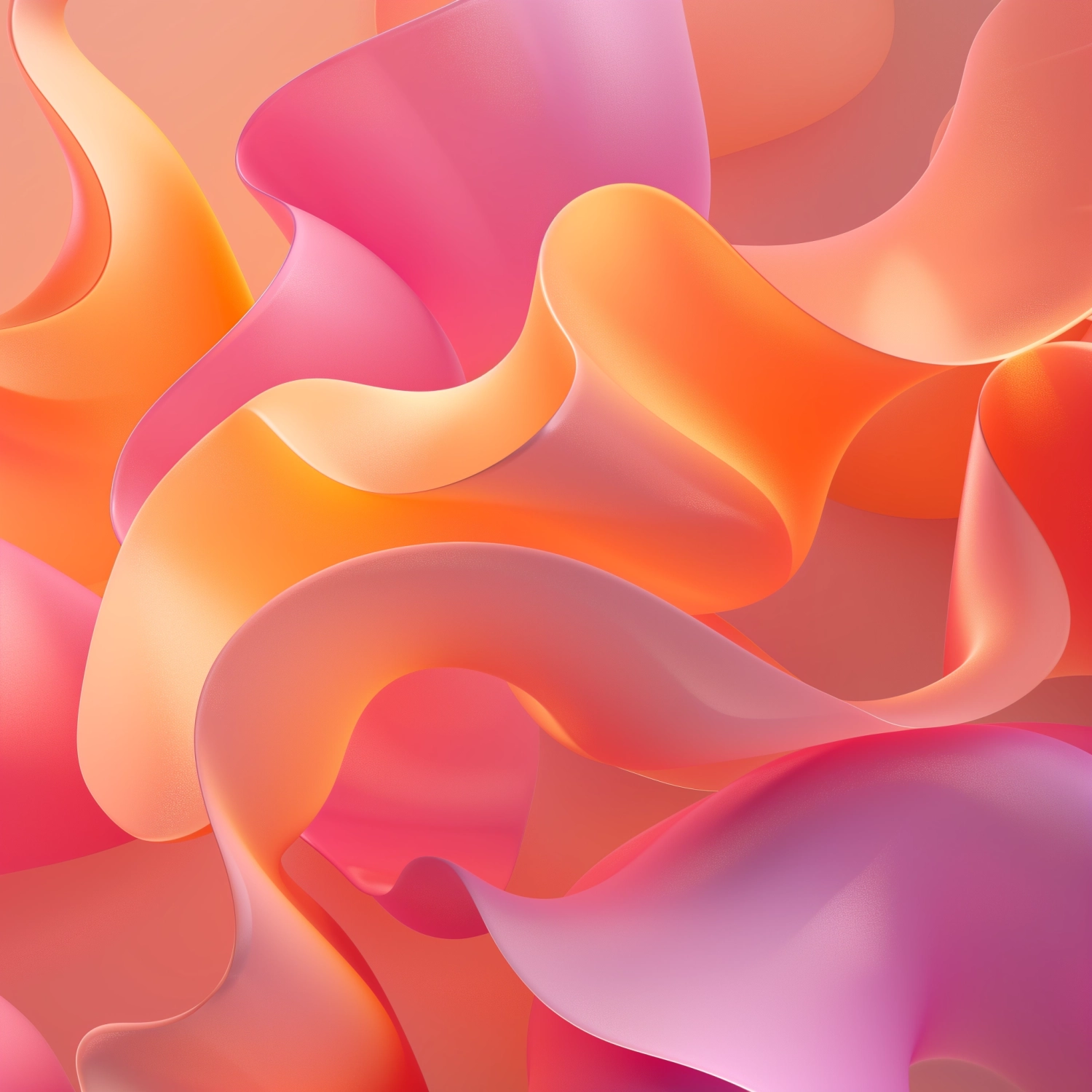 hi-res image, background image, modern shapes 3d shapes, peach fuzz, oranges, pinks