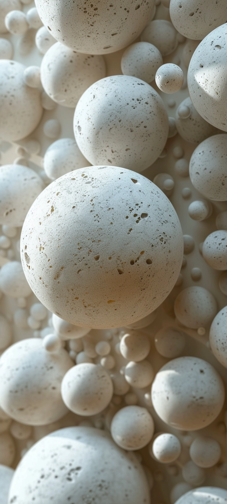 phone wallpaper abstract 12 pale stone spheres representing the months of the year