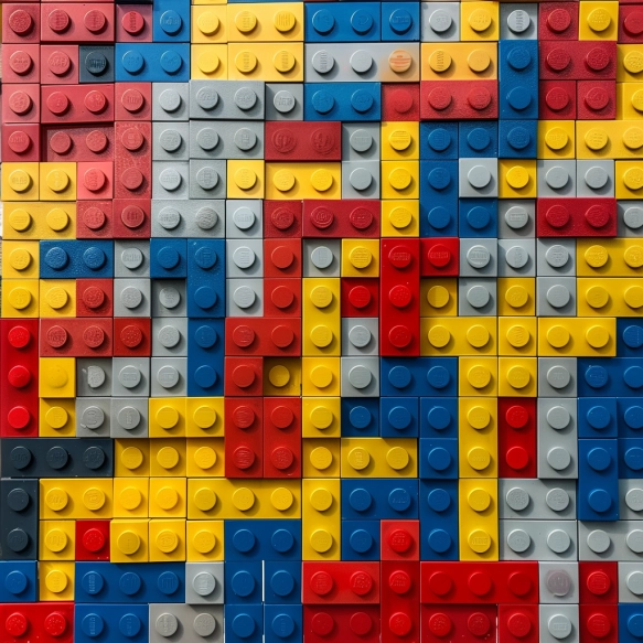 abstract wall of lego bricks