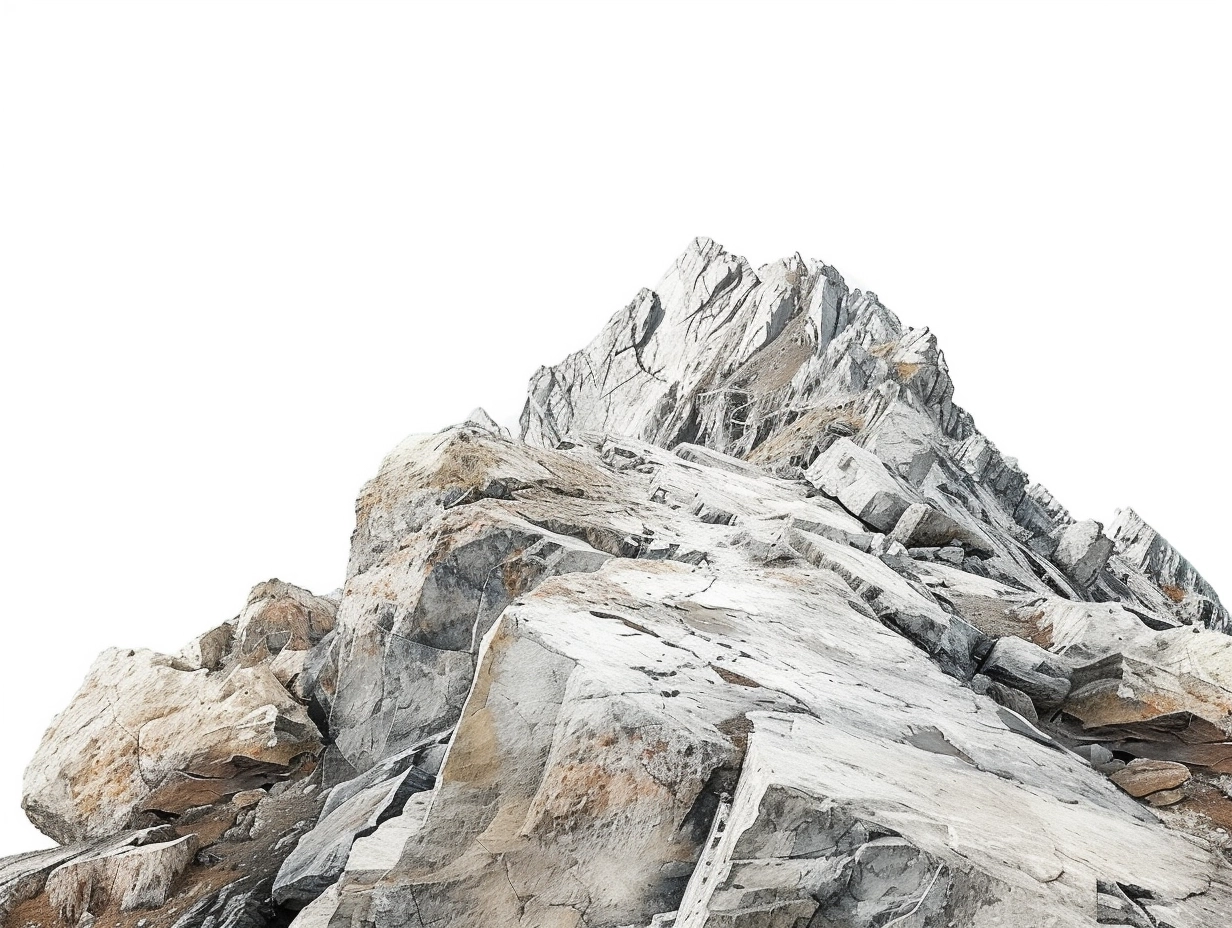 Mountain Trekking Route, white background, isolated image, professional photography, ultra-detailed
