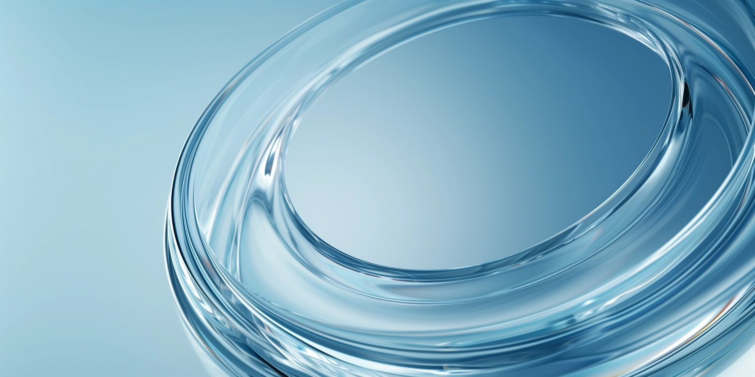 glass lines circle, minimalist, blue background, octane,