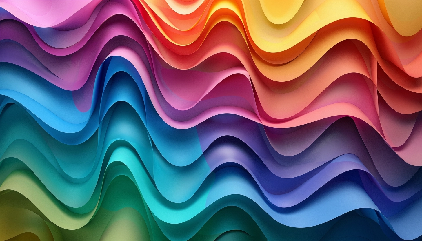 Wavy Chroma Background, Melted 3D Waves Wallpaper background texture