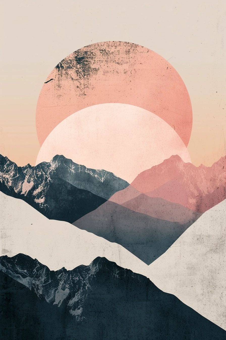 minimalist geometric poster, cool tones