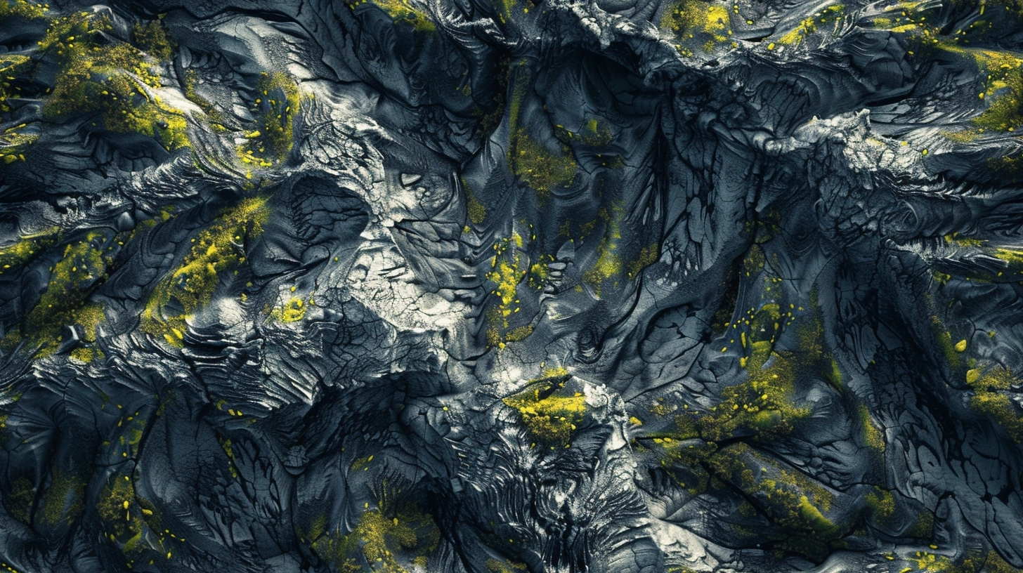 volcanic terrain viewed from above, high resolution, photorealistic