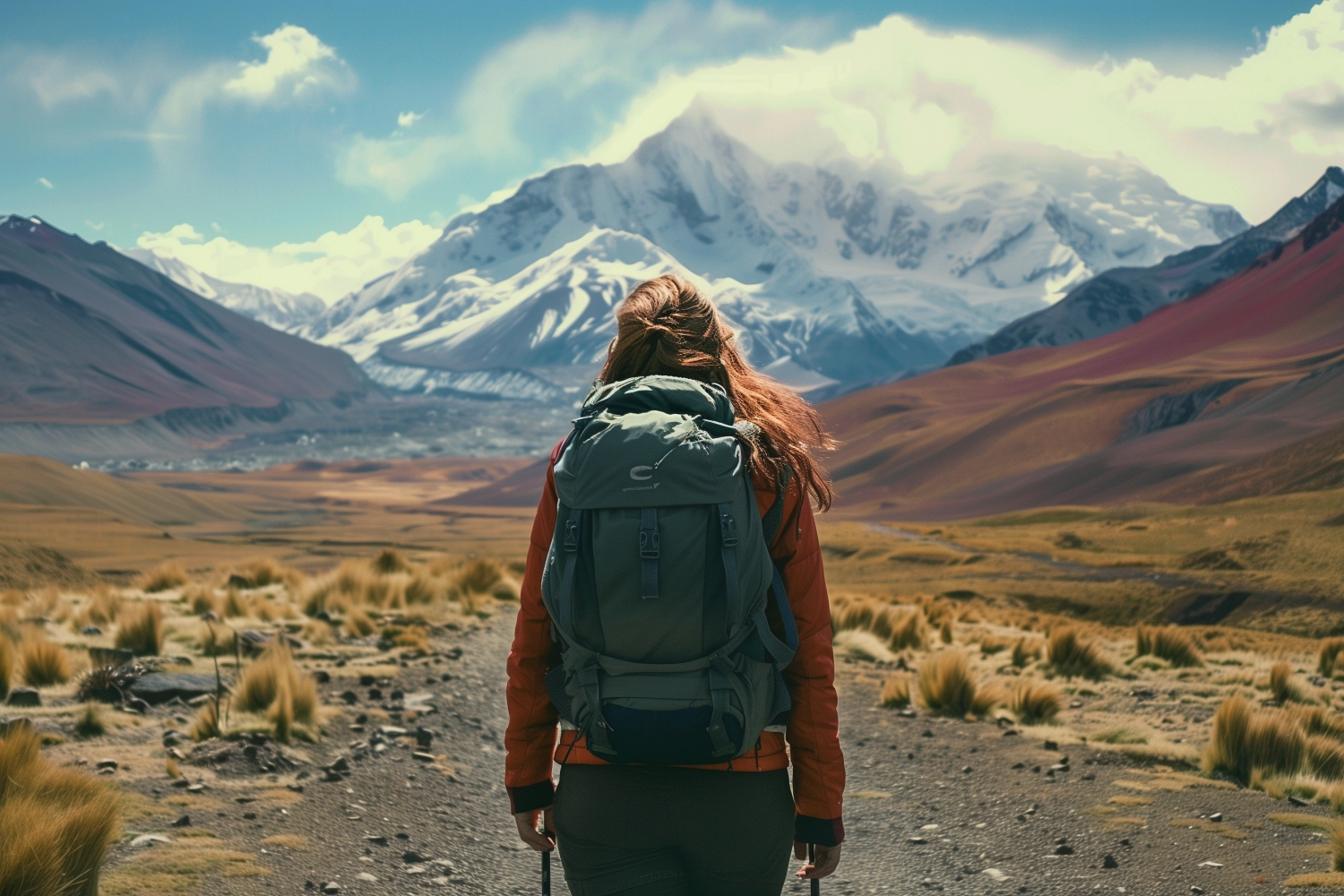 solo traveler woman in remote location