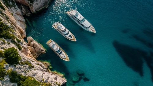 3 yacht at the sea, look like an oasis