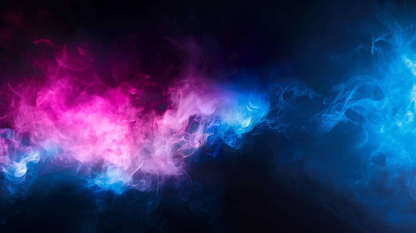 abstract background with smoke in blue and pink colors, dark