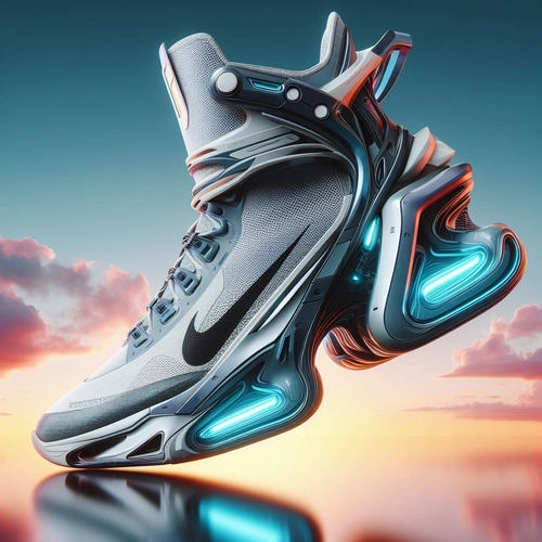 futuristic nike sneaker, digital art, 3d render