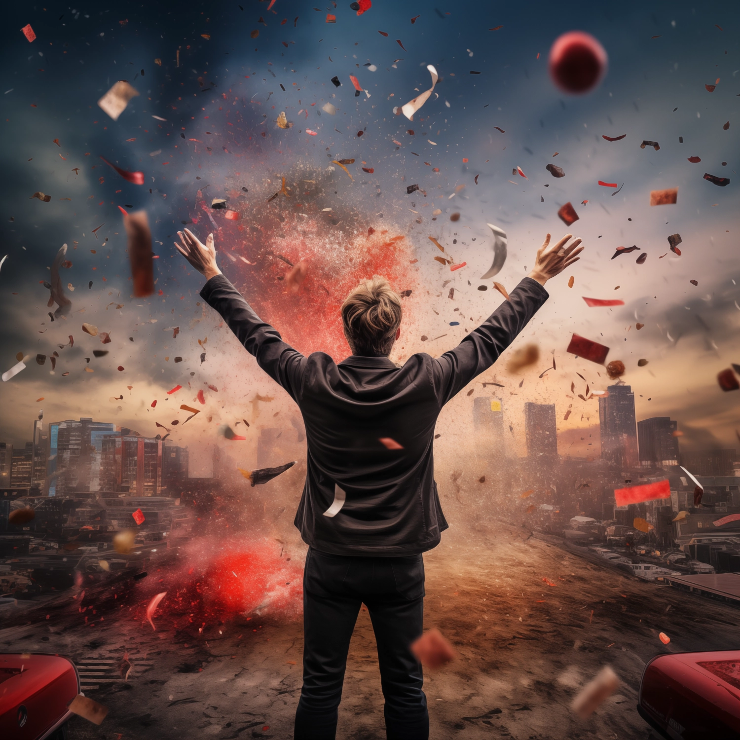 a man celebrating the beginning of 2024