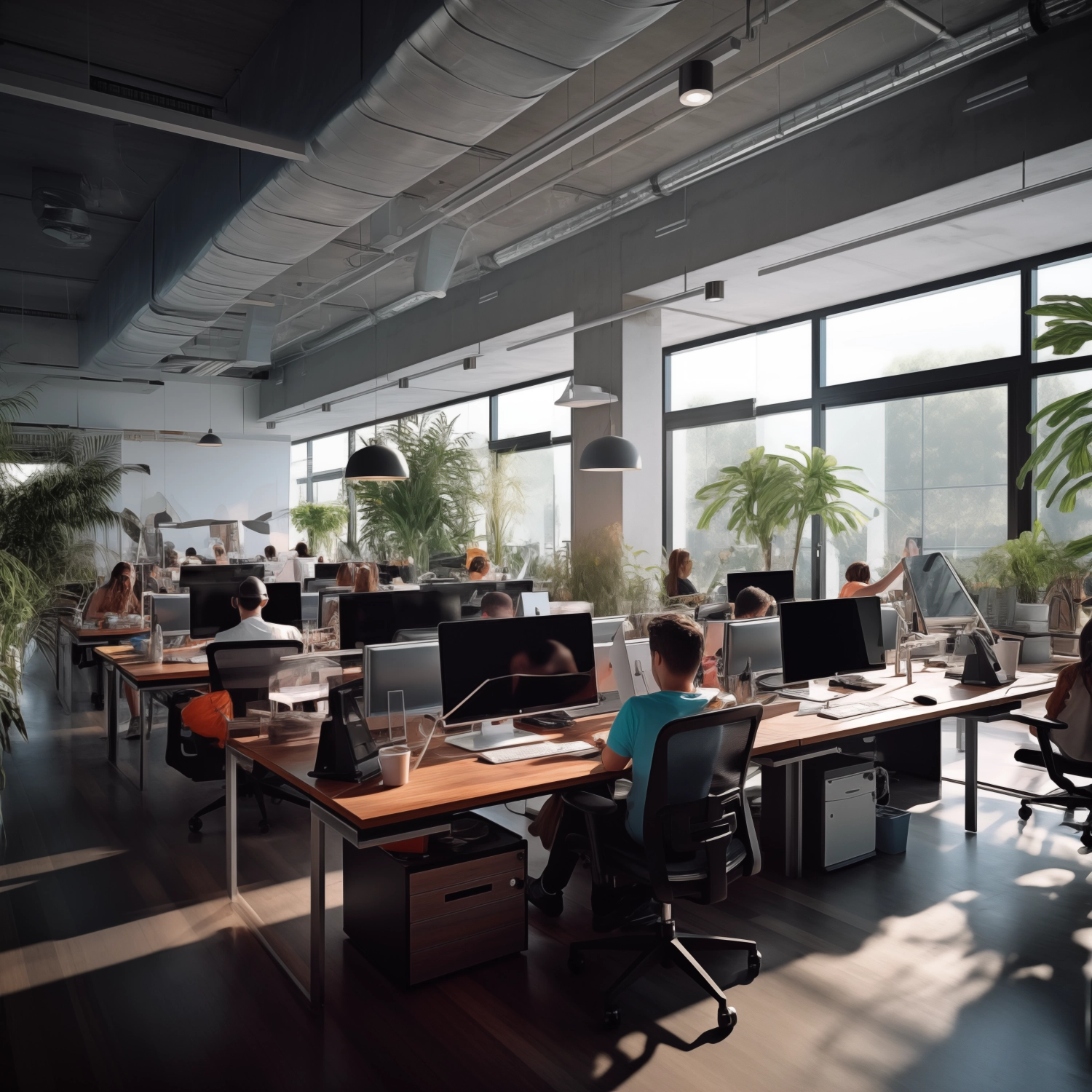 Open office space with developers