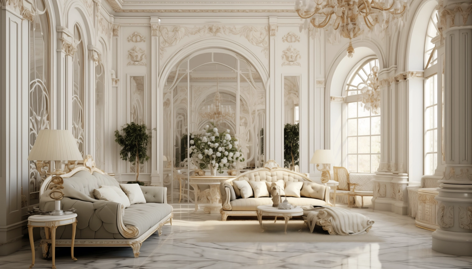 interior design of an apartment in baroque style