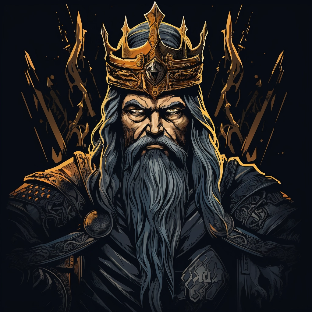 Dark medieval king 2d vector png  