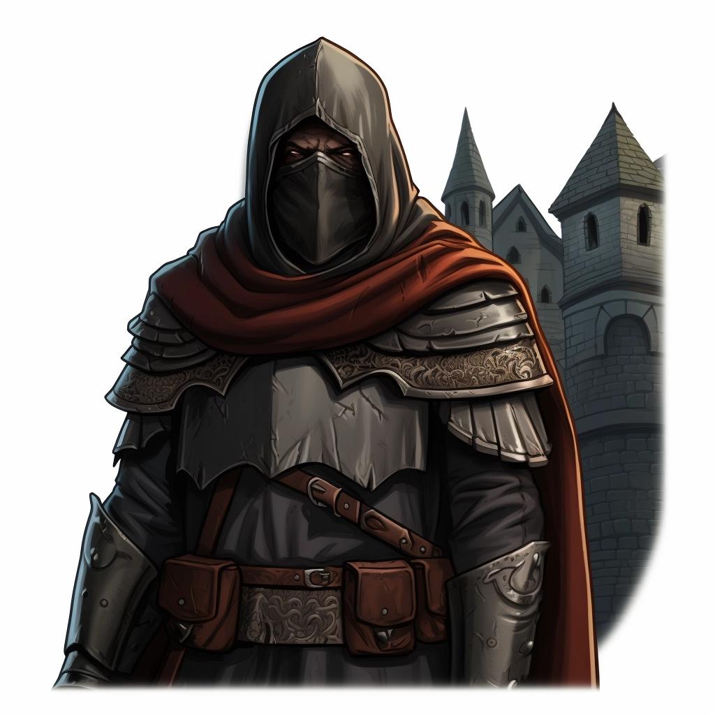 Dark medieval townsguard 2d vector png  