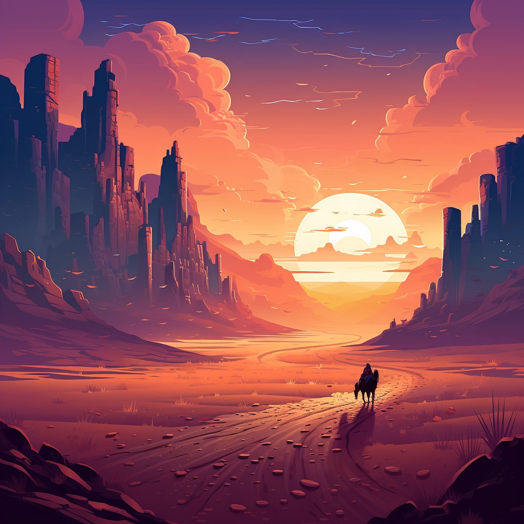 A beautiful illustration of a desert mirage disney a